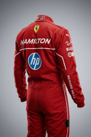 Lewis Hamilton Ferrari F1 Racing Kart Suit – Red Edition | Custom Go Kart Racing Suit
